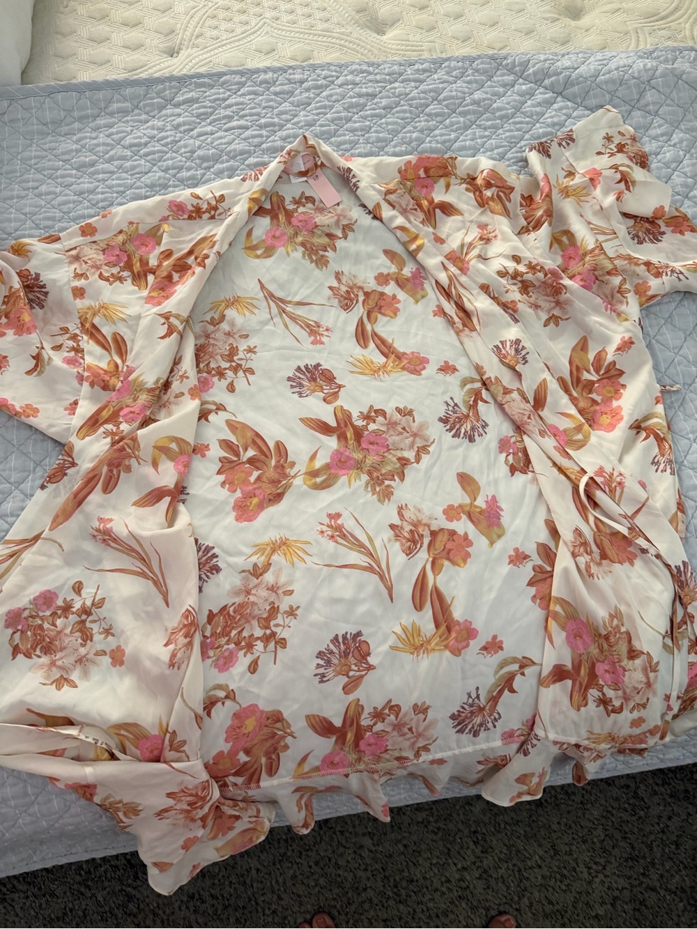 Victoria's Secret Pink & Cream Floral Wrap Tunic